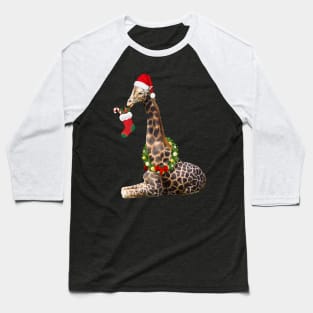 Christmas  Giraffe Baseball T-Shirt